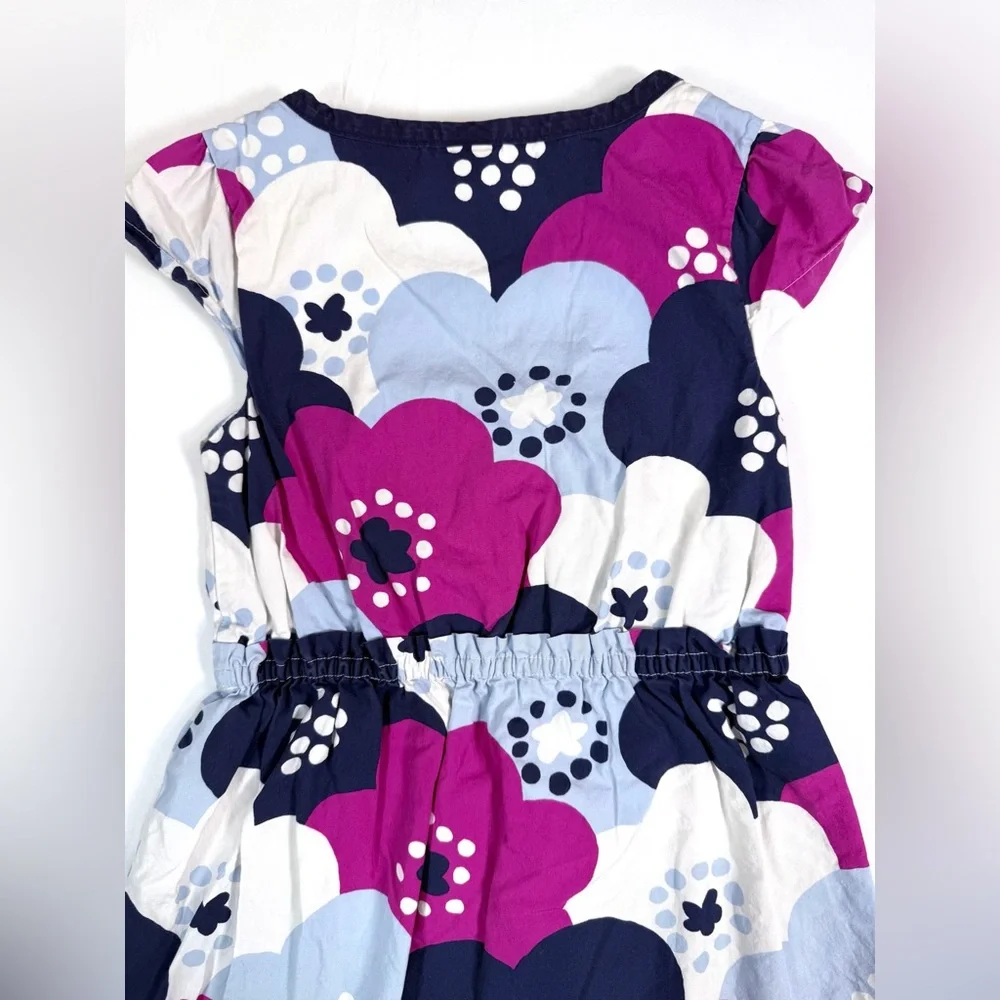 GYMBOREE Girls' Class Club Floral Purple Cotton A-Line Short Sleeve Dress Size 7